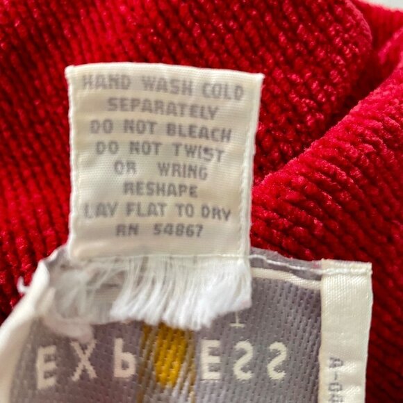 Express Tricot Red Acrylic Tunic Sweater Small - Picture 7 of 7